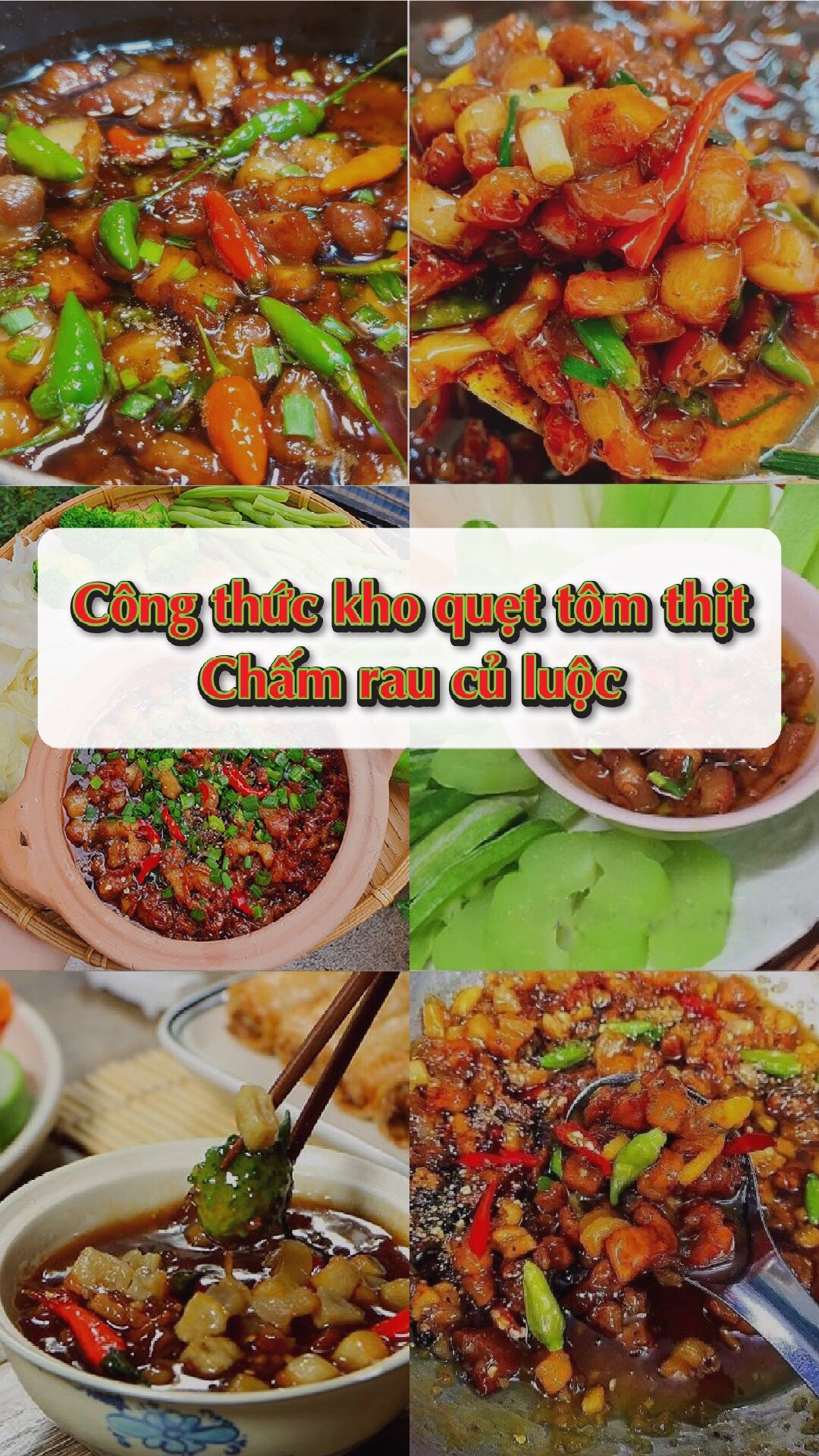 Công thức kho quẹt tôm thịt chấm rau củ luộc