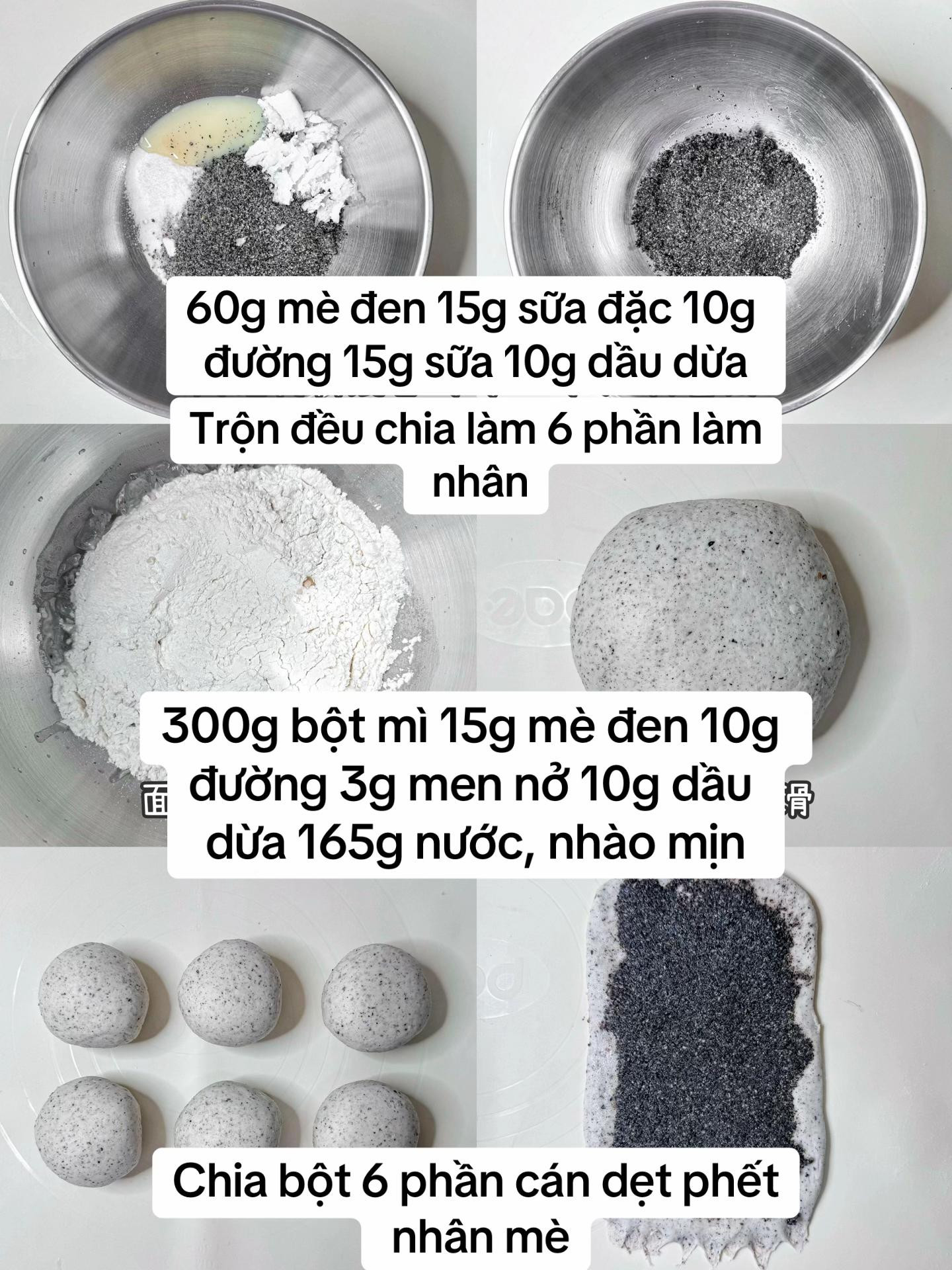 Công thức làm bánh bao mè đen thơm ngon, bổ dưỡng