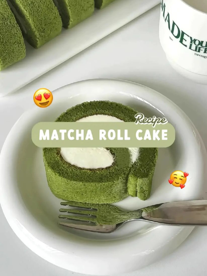Công thức làm bánh cuộn Matcha (Matcha Roll Cake) với nhân kem béo ngậy