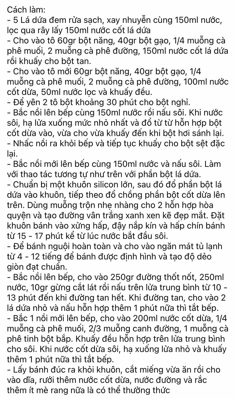 Công thức làm bánh đúc gân lá dứa siêu ngon tại nhà với nước cốt dừa và mè rang