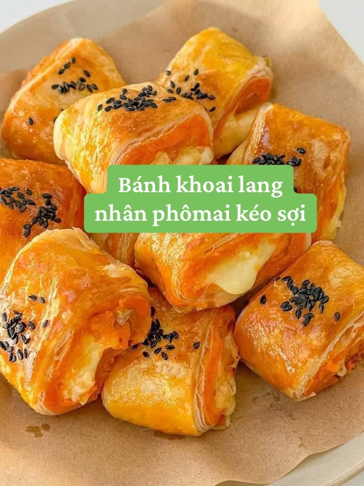 Công thức làm bánh khoai lang nhân phô mai kéo sợi giòn ngon