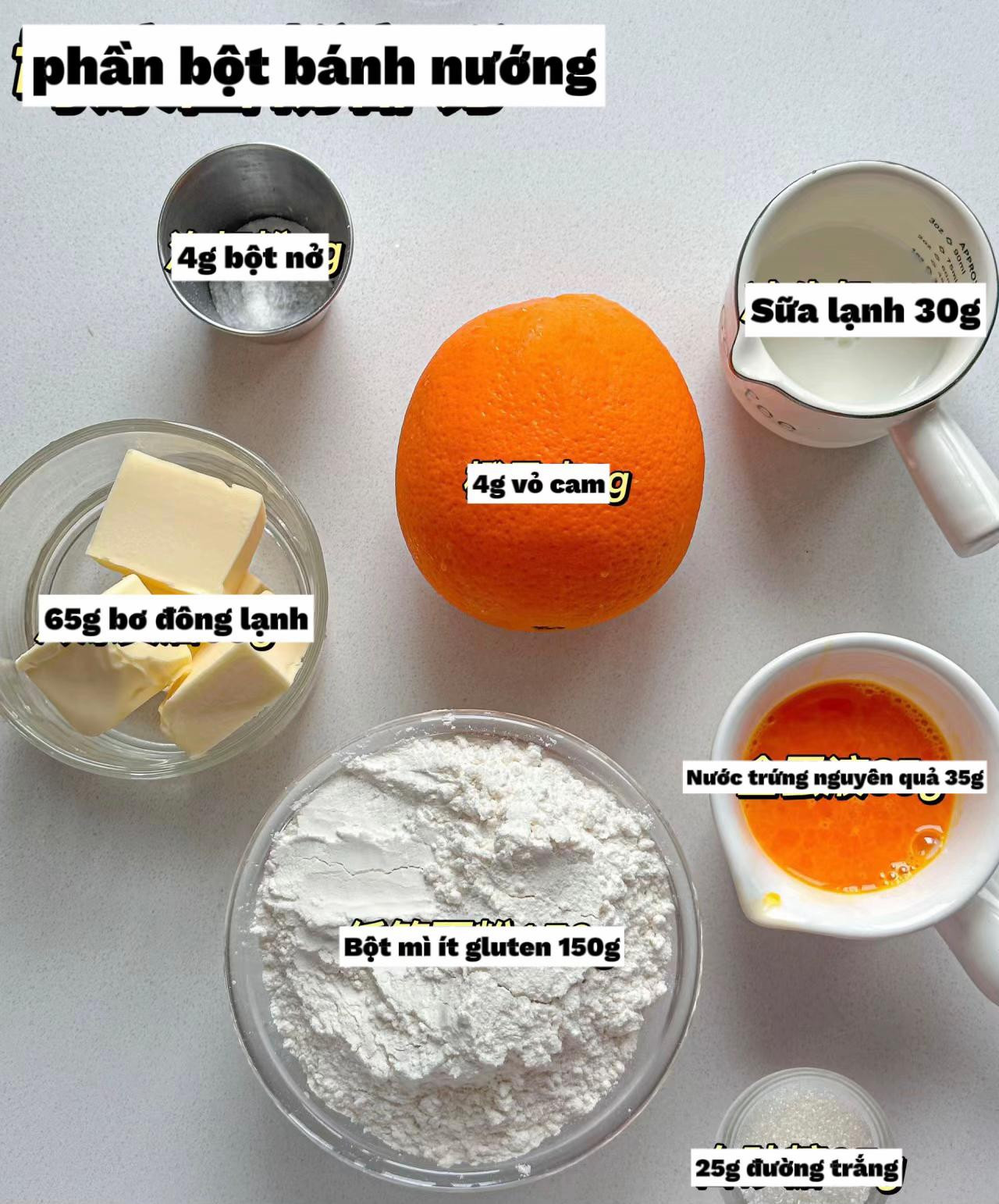 Công thức làm bánh nướng cam (Orange Scone) nhân phô mai béo ngậy