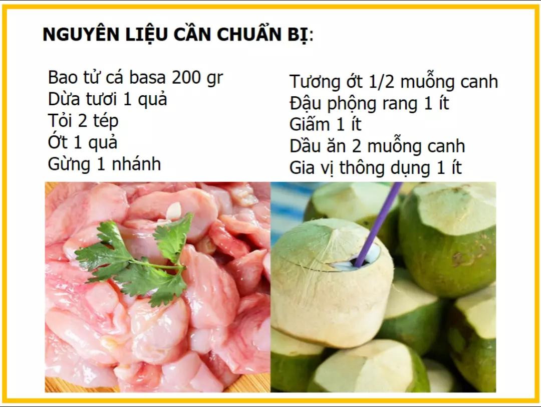 Công thức làm Bao tử cá khìa nước dừa