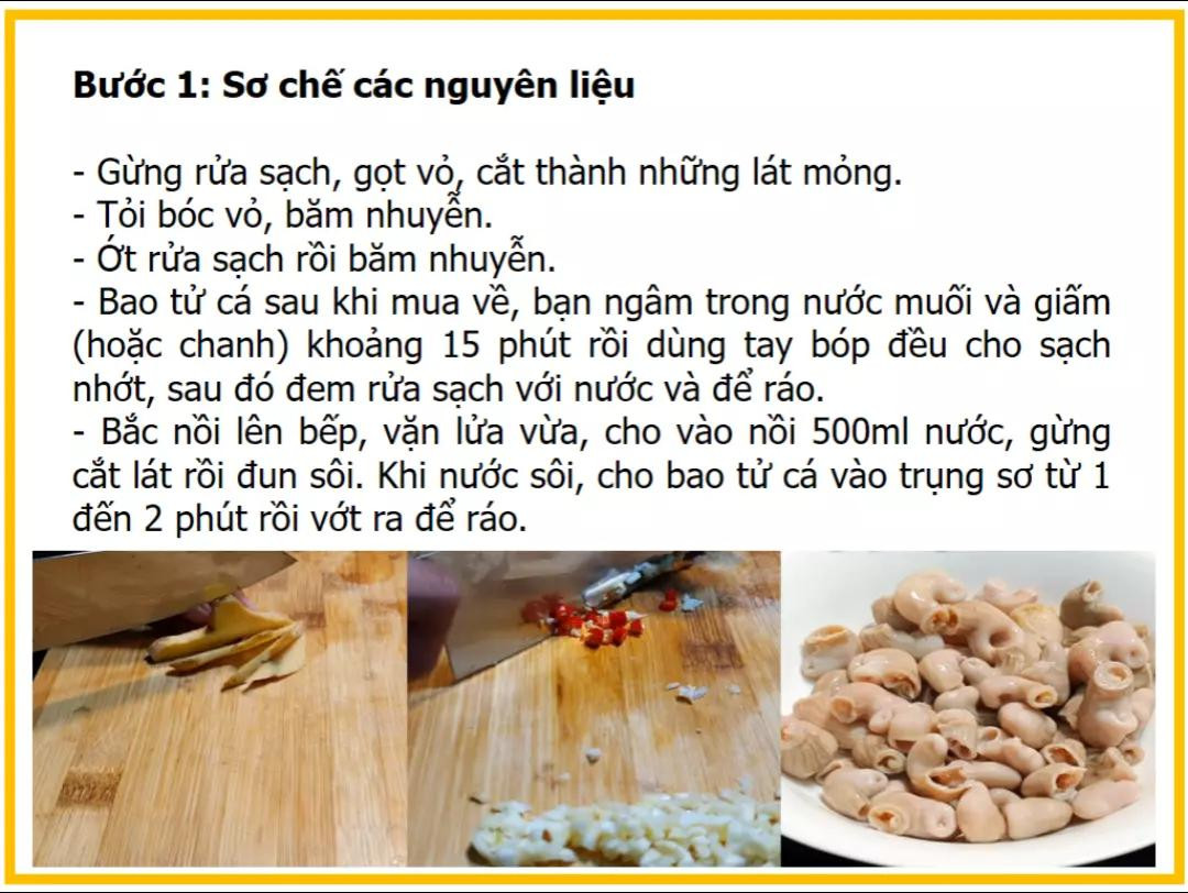 Công thức làm Bao tử cá khìa nước dừa