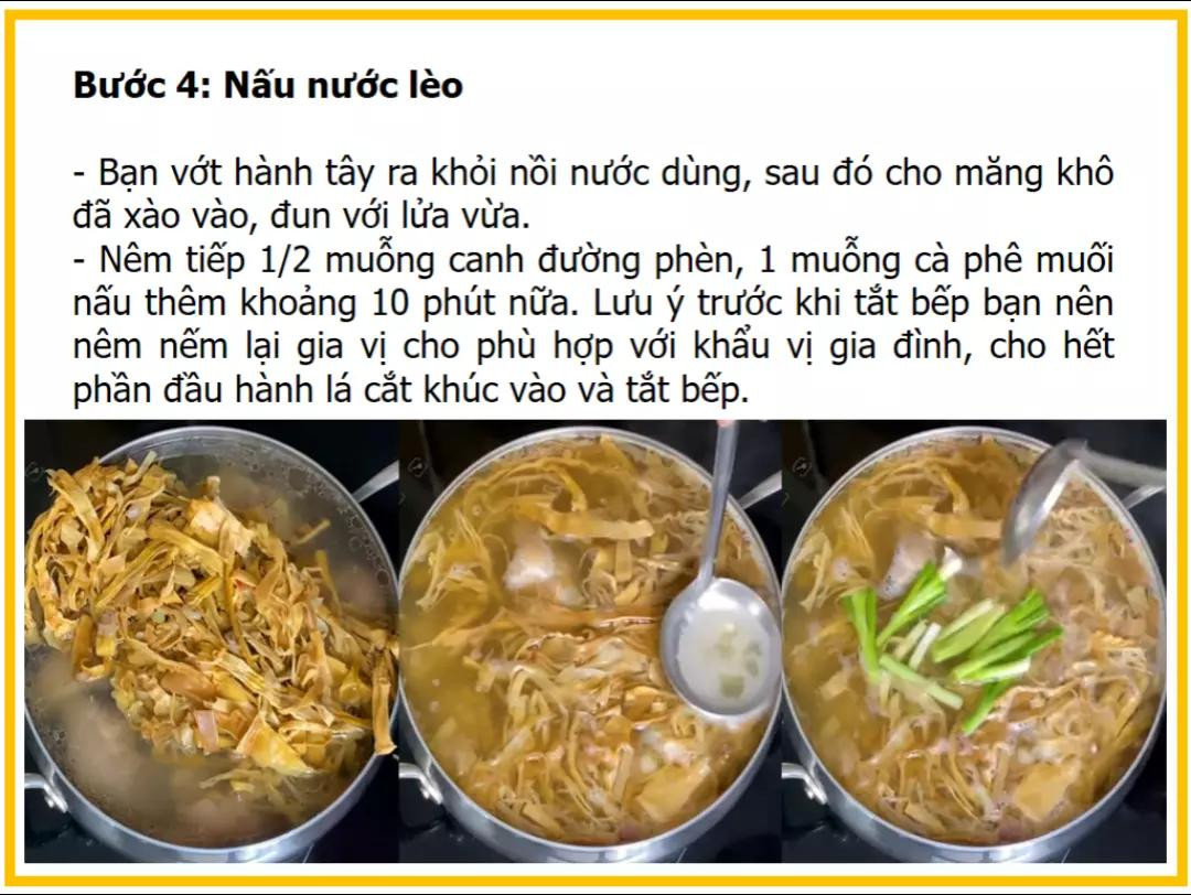 Công thức làm bún măng giò heo: Nguyên liệu, sơ chế và nấu nước dùng