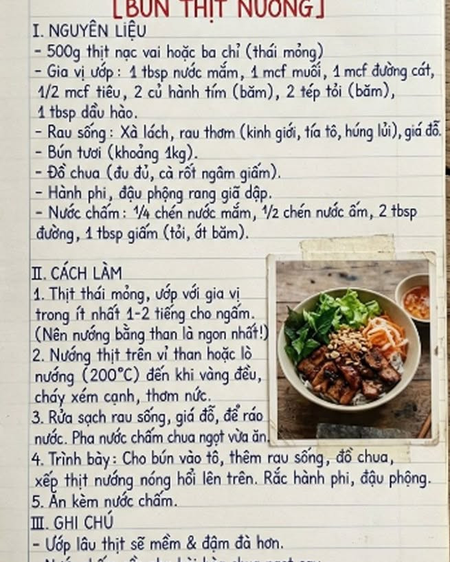 Công thức làm Bún Thịt Nướng thơm ngon dễ làm ngay tại nhà