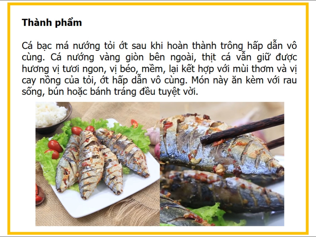 Công thức làm cá bạc má nướng tỏi ớt