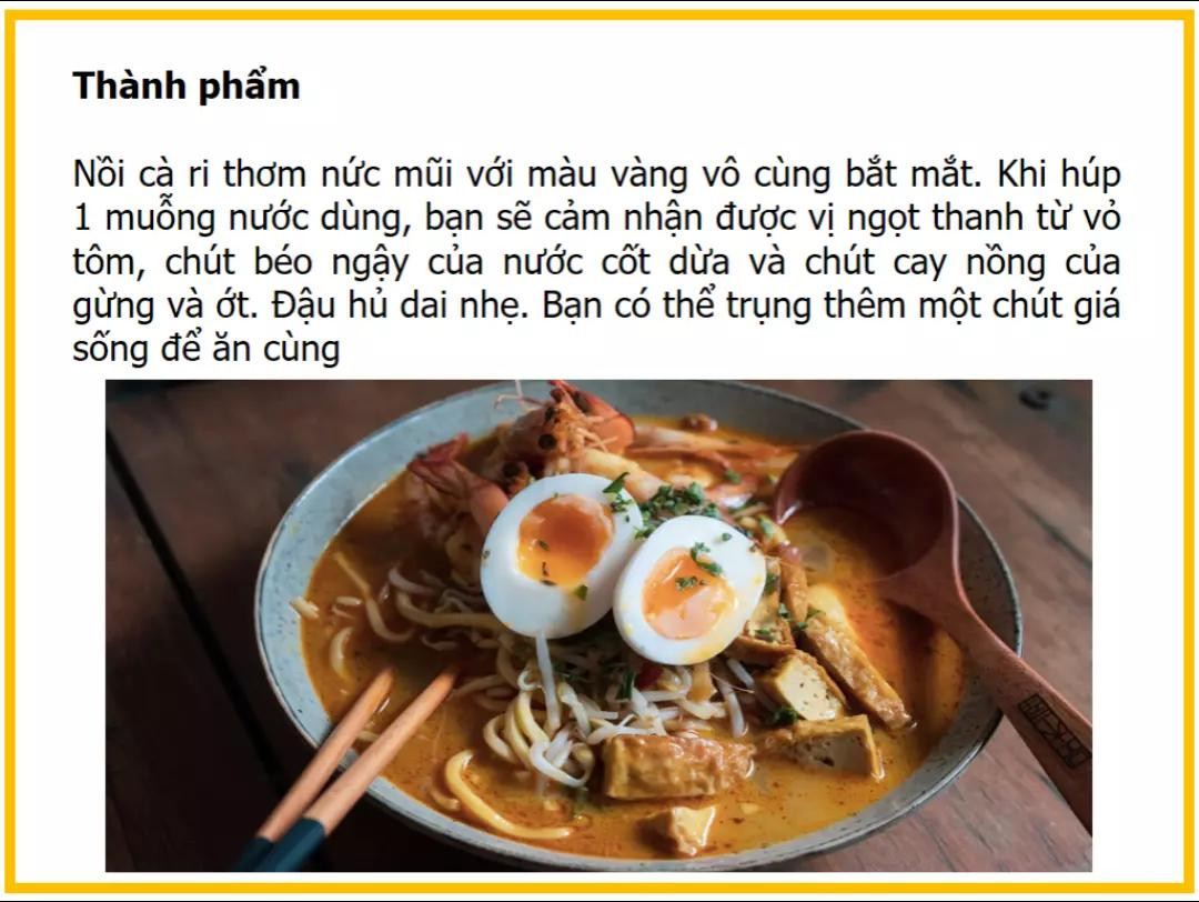 Công thức làm Cà ri Laksa với tôm, trứng lòng đào và nước cốt dừa