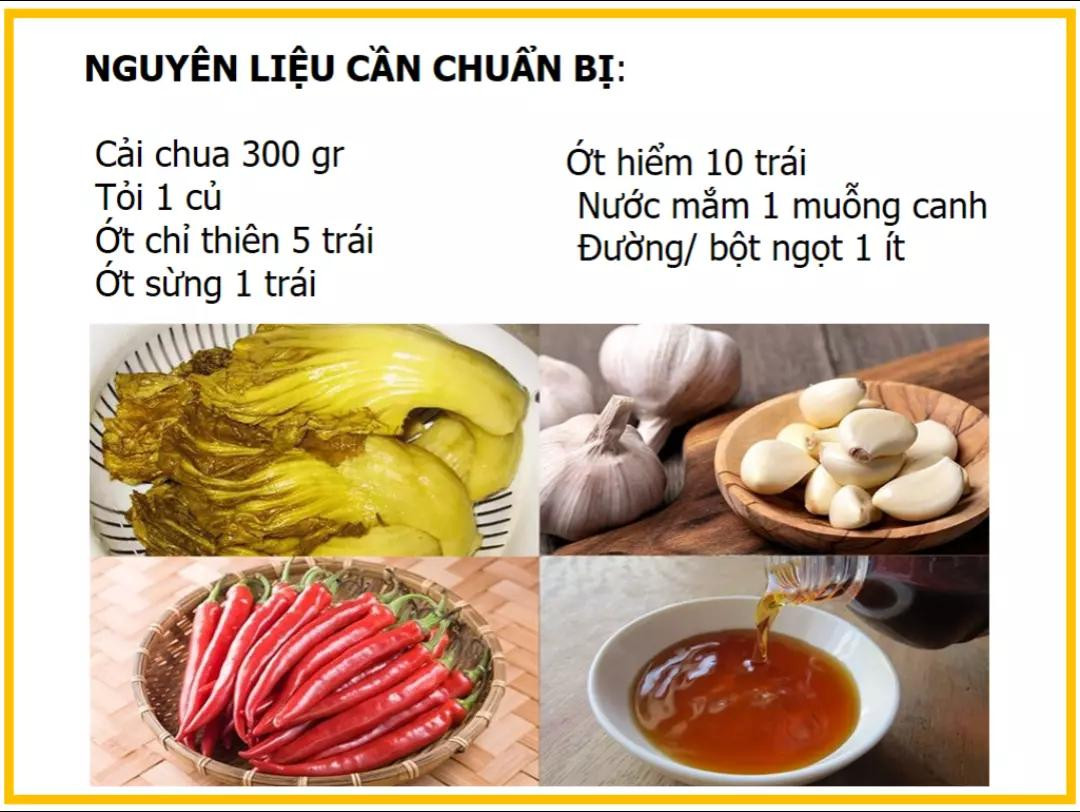 Công thức làm cải chua trộn tỏi ớt ngon tuyệt, món ăn vặt hấp dẫn