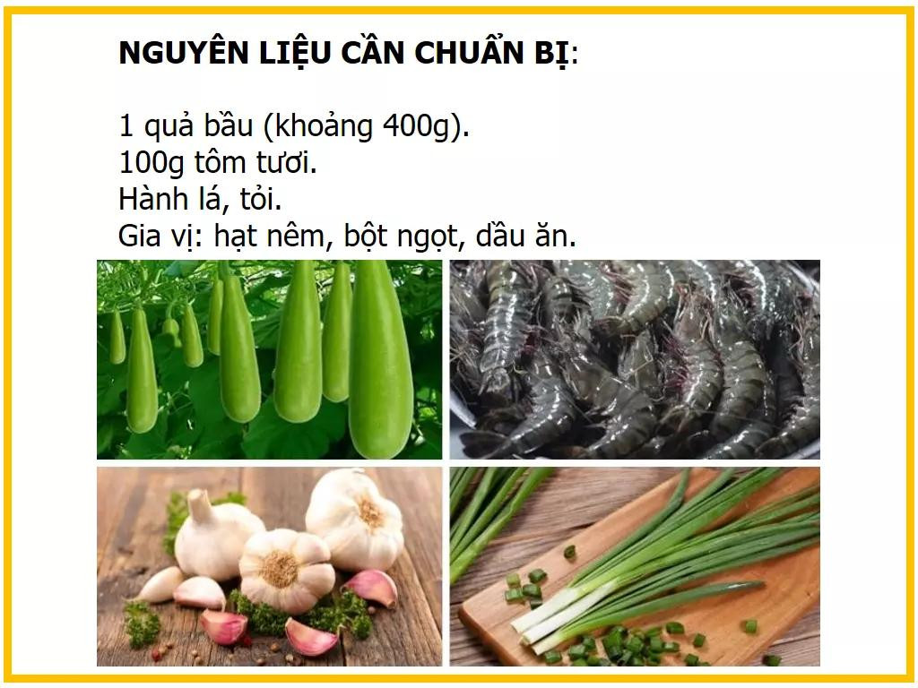 Công thức làm canh bầu nấu tôm