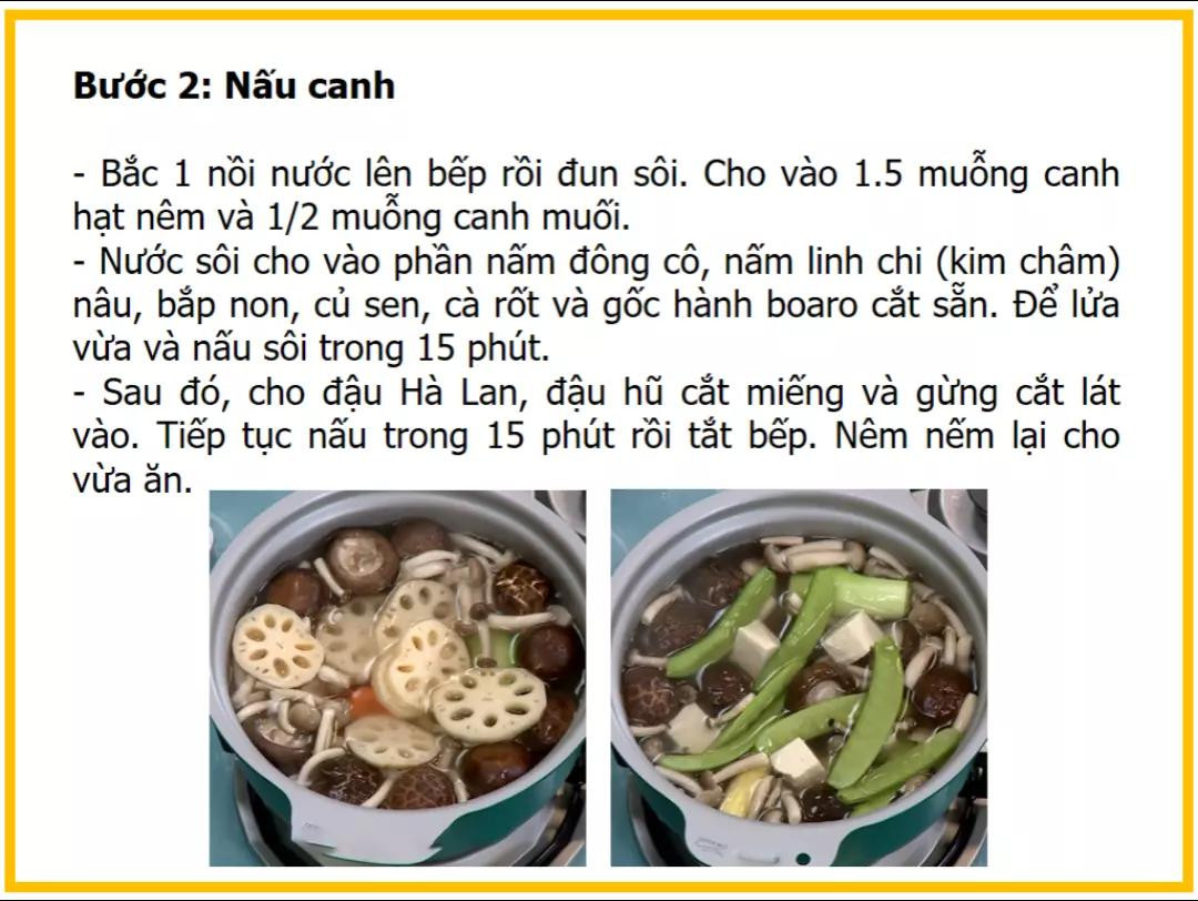 Công thức làm Canh củ sen nấm với nguyên liệu tươi ngon và hướng dẫn chi tiết từng bước