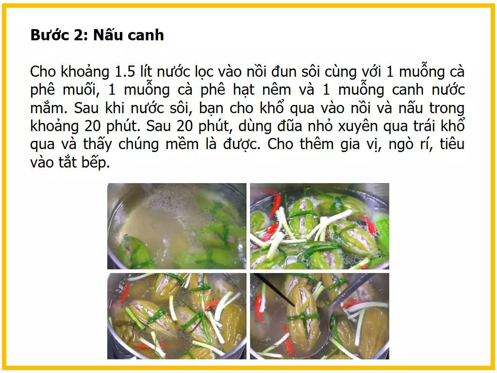 Công thức làm Canh khổ qua nhồi thịt với giò sống và nấm mèo