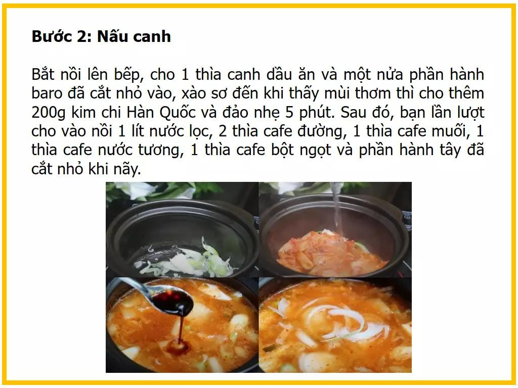 Công thức làm canh kim chi đậu phụ thịt bò và nấm kim châm ngon tại nhà