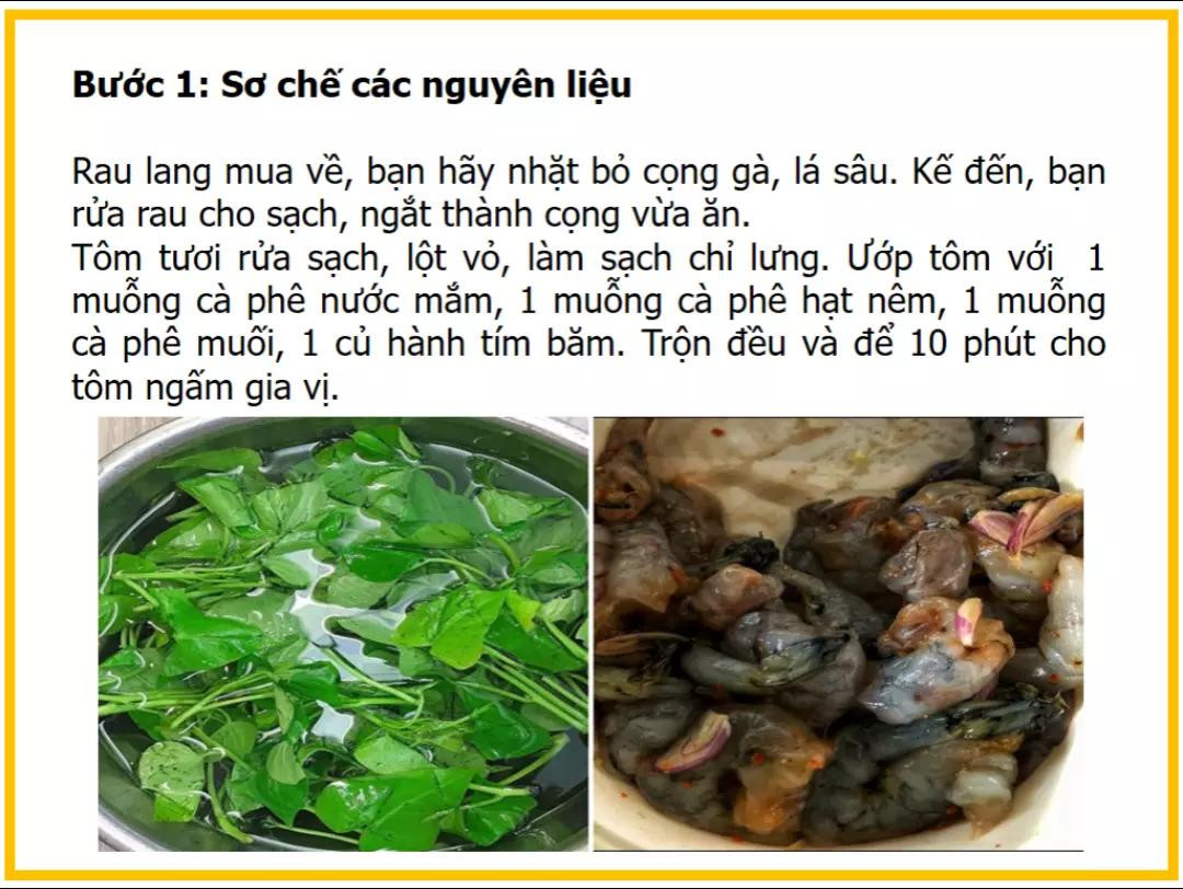 Công thức làm Canh rau lang nấu tôm tươi ngon, đơn giản