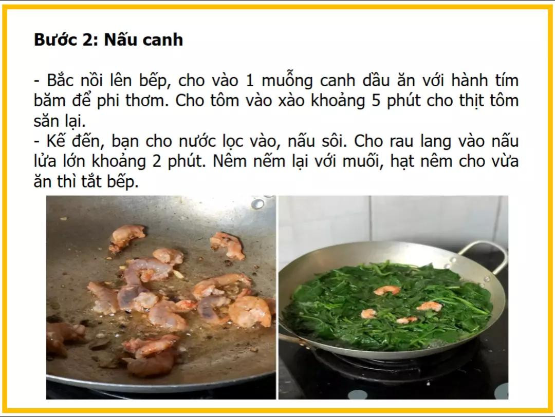 Công thức làm Canh rau lang nấu tôm tươi ngon, đơn giản