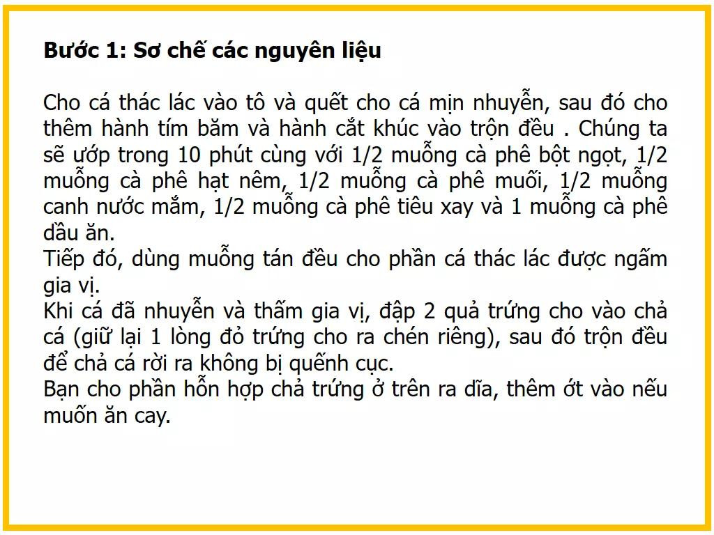 Công thức làm Chả cá hấp từ cá thác lác, trứng gà và hành tím