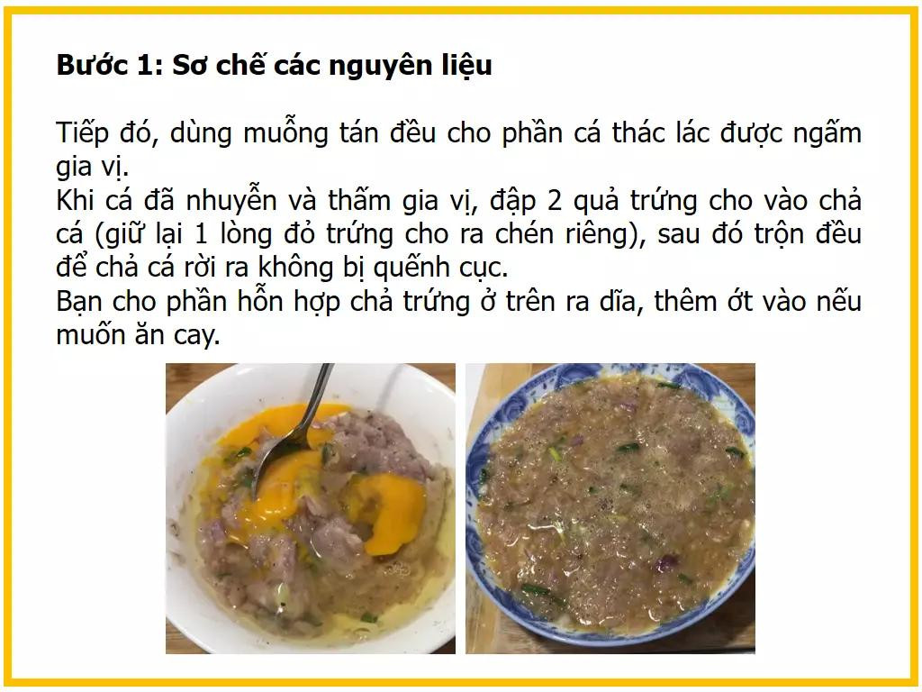 Công thức làm Chả cá hấp từ cá thác lác, trứng gà và hành tím