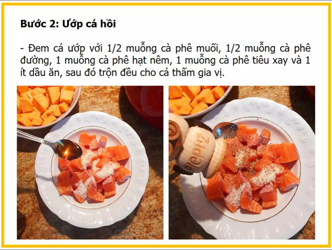 Công thức làm cháo cá hồi khoai lang ngon tại nhà