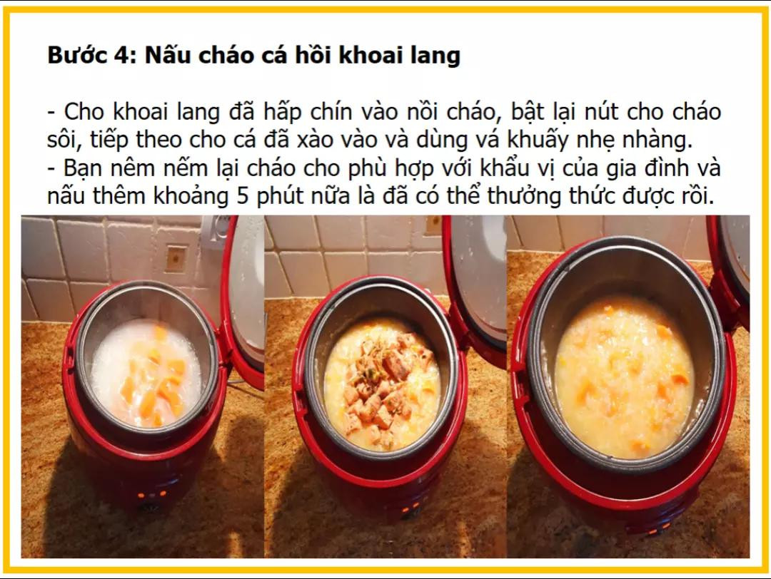 Công thức làm cháo cá hồi khoai lang ngon tại nhà