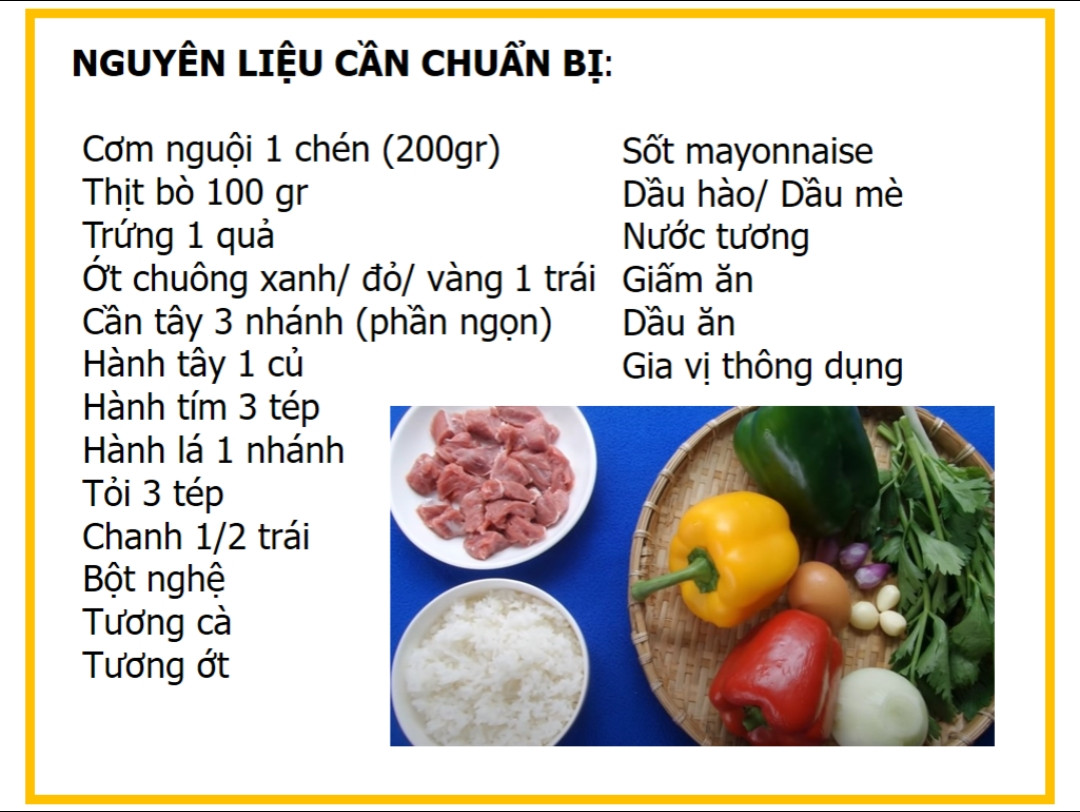 Công thức làm cơm chiên bò lúc lắc