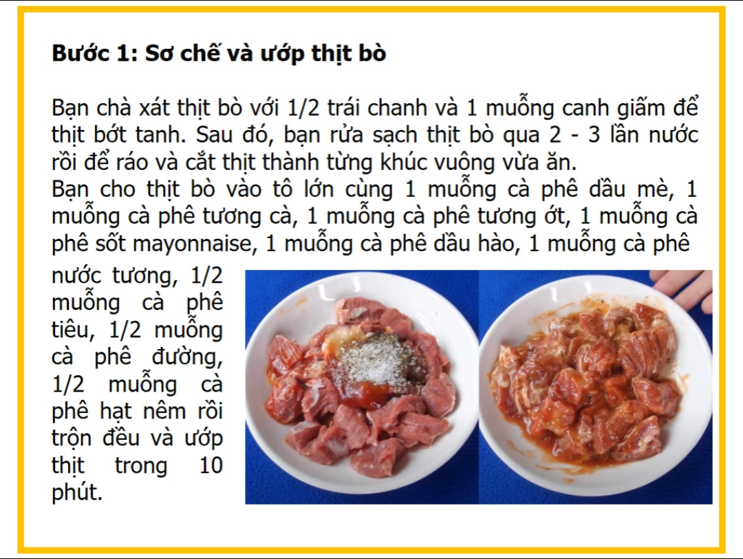 Công thức làm cơm chiên bò lúc lắc