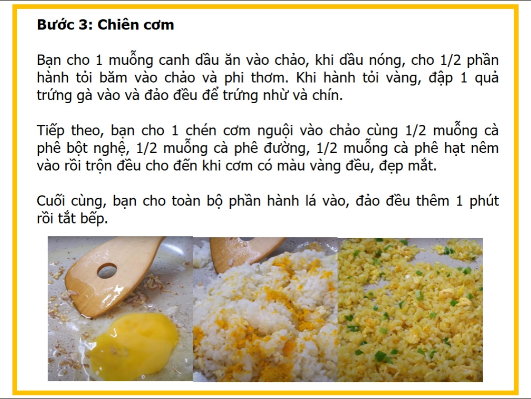 Công thức làm cơm chiên bò lúc lắc