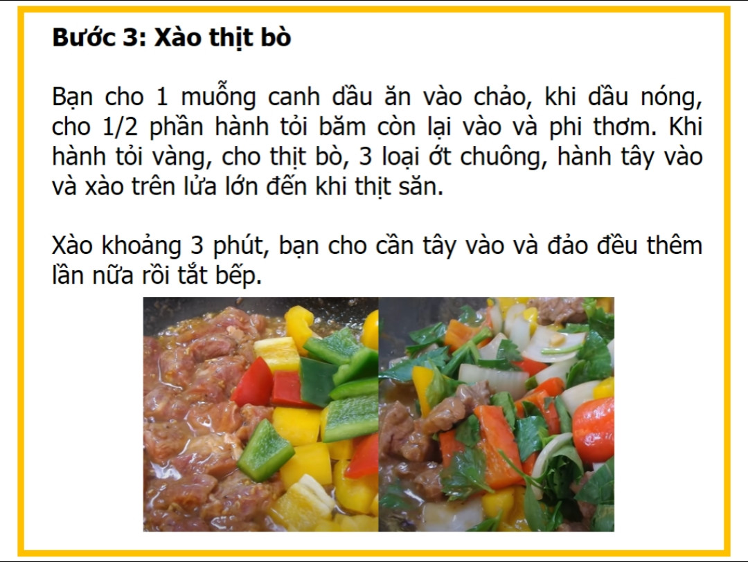 Công thức làm cơm chiên bò lúc lắc