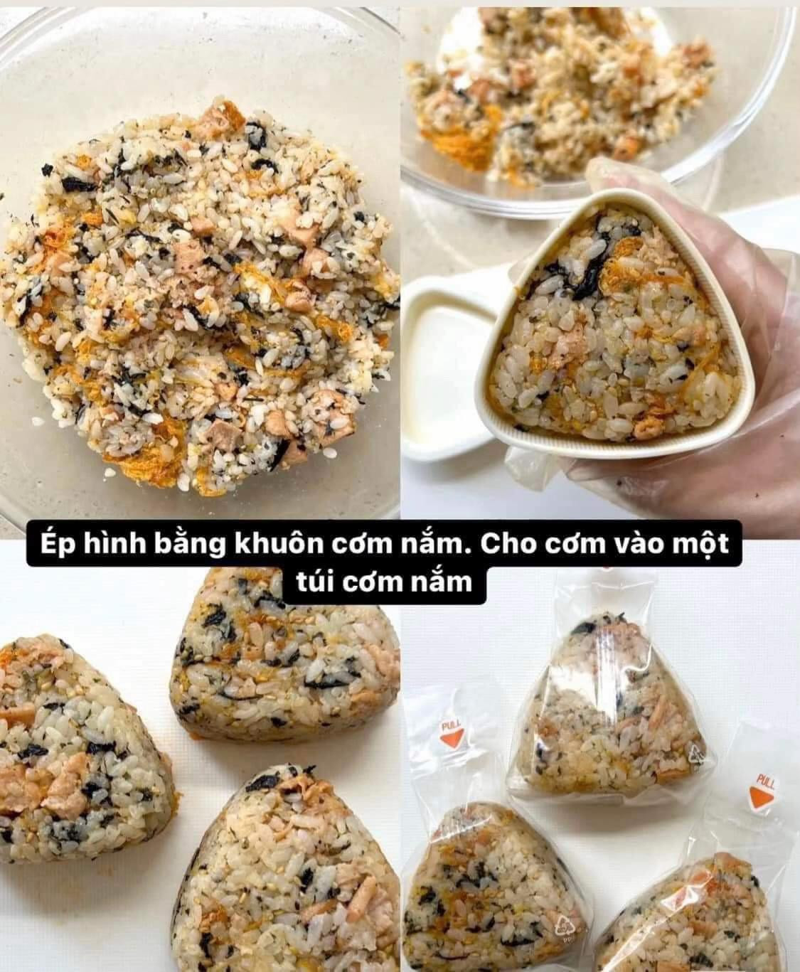 Công thức làm cơm nắm tam giác Hàn Quốc (Onigiri) cá ngừ, phô mai và rau củ giòn rụm