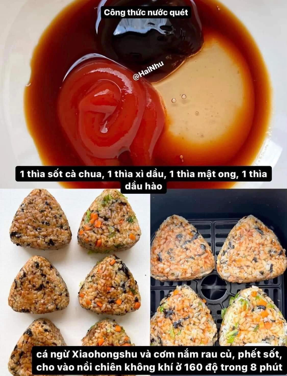 Công thức làm cơm nắm tam giác Hàn Quốc (Onigiri) cá ngừ, phô mai và rau củ giòn rụm