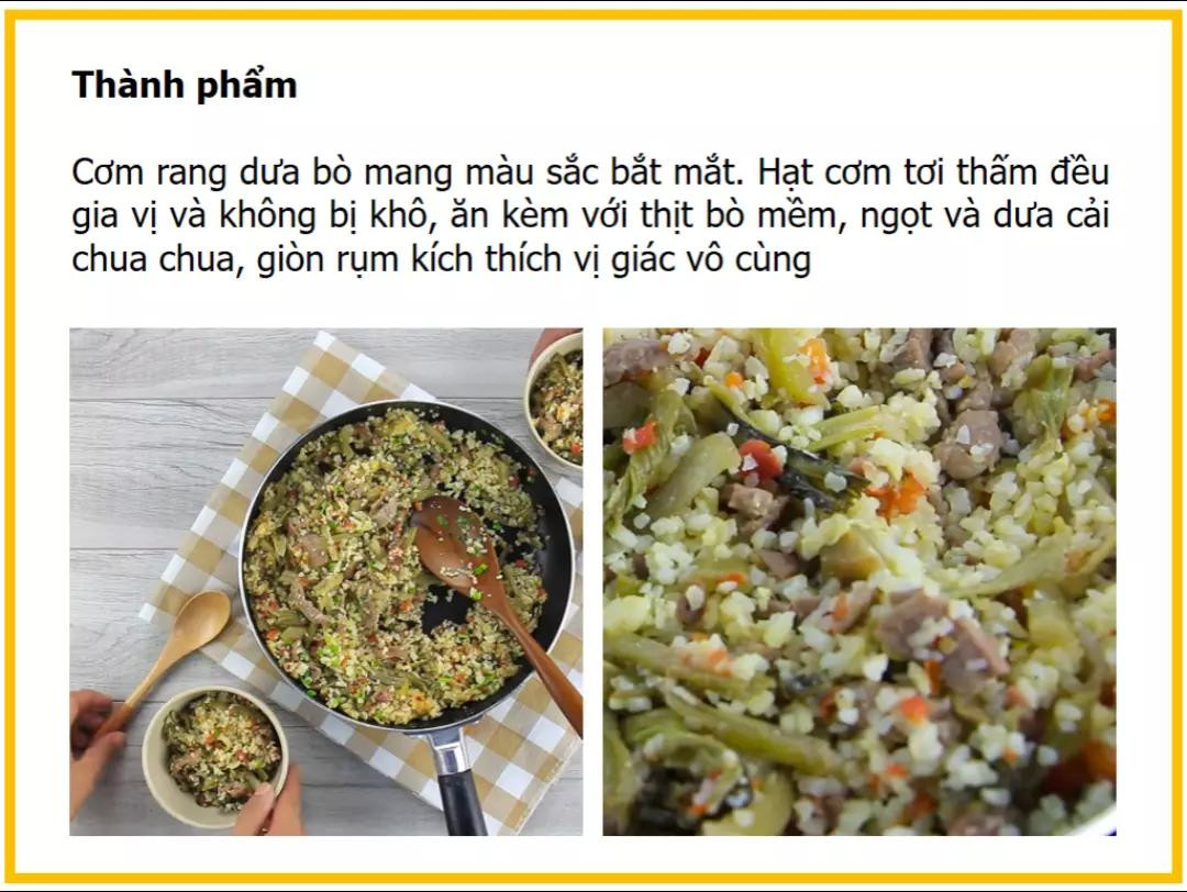 Công thức làm cơm rang dưa bò với thịt bò, cà chua và hành lá