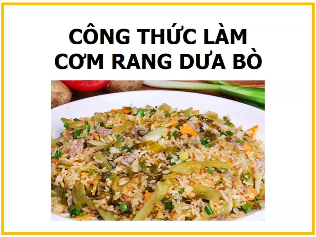 Công thức làm cơm rang dưa bò với thịt bò, cà chua và hành lá
