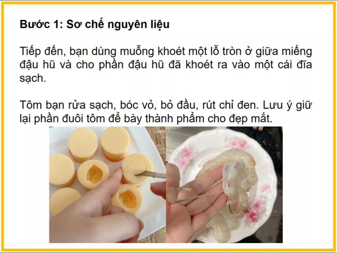Công thức làm đậu hũ hấp tôm