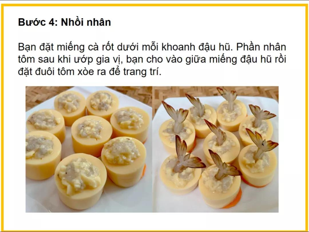 Công thức làm đậu hũ hấp tôm