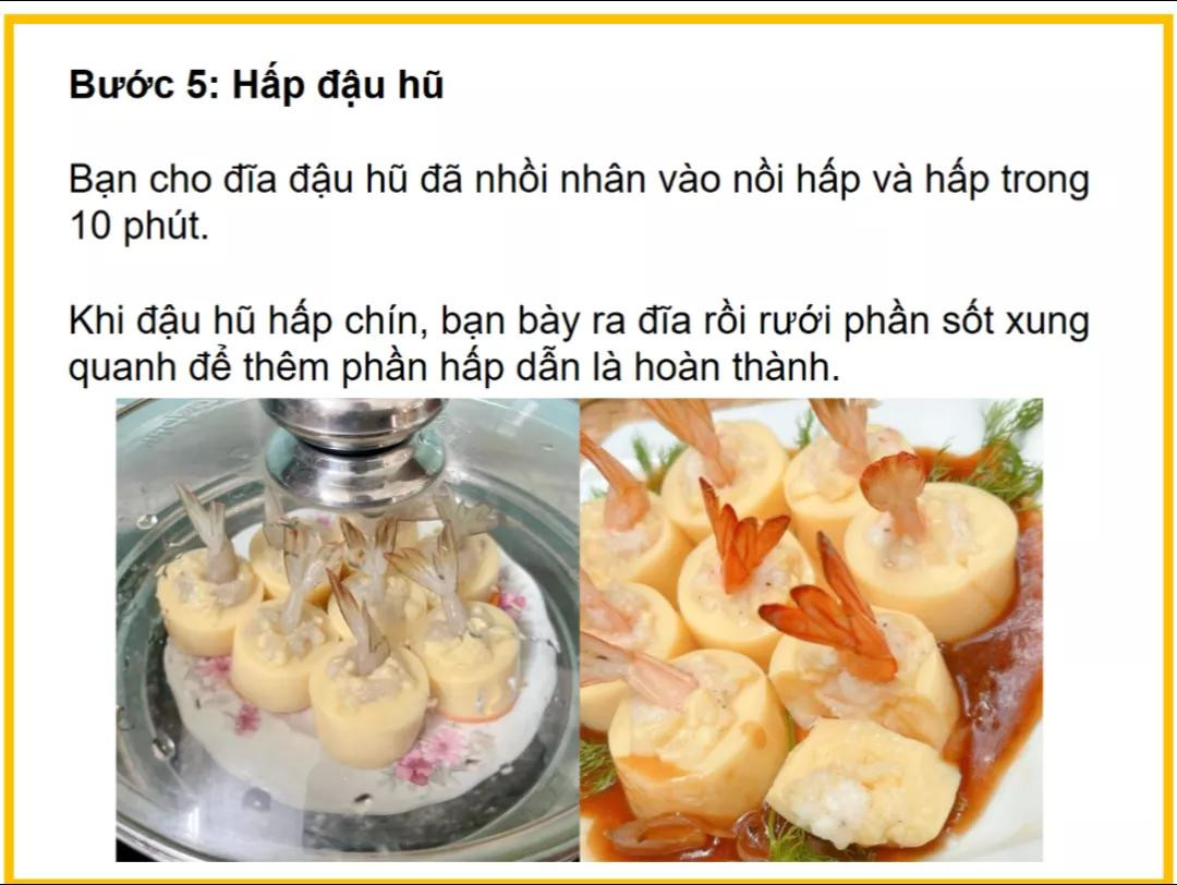 Công thức làm đậu hũ hấp tôm