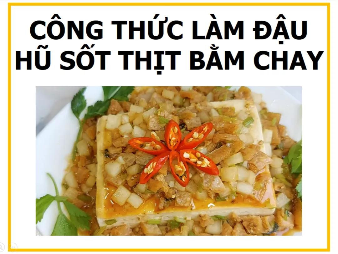 Công thức làm đậu hũ sốt thịt bằm chay với củ cải trắng và rau cần