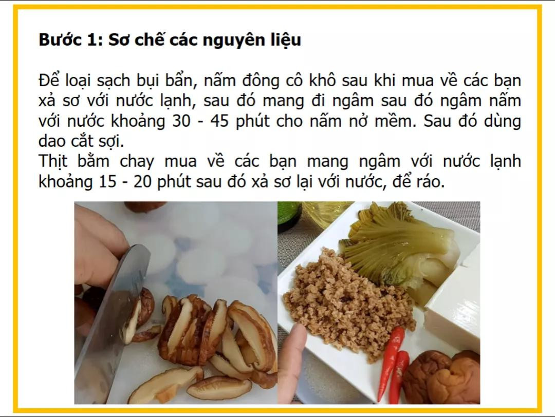 Công thức làm đậu hũ sốt thịt bằm chay với nấm và cải chua