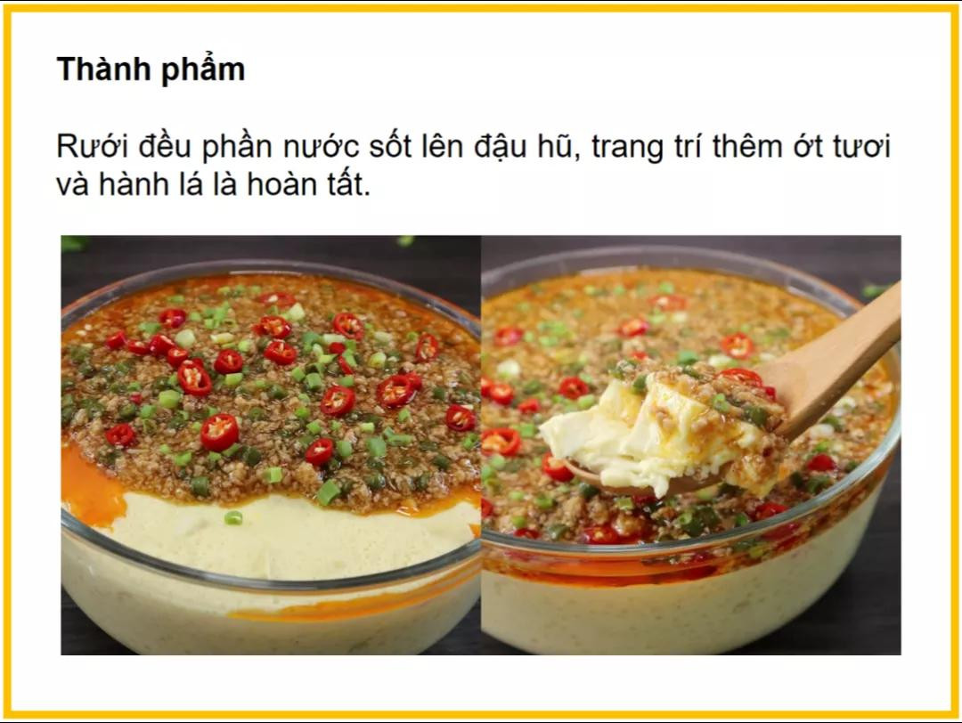 Công thức làm đậu hũ trứng sốt thịt băm ngon miệng