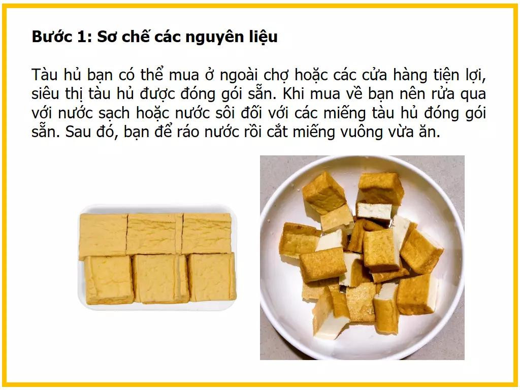Công thức làm đậu hũ xào chua ngọt với hành tím, cà chua và ớt chuông
