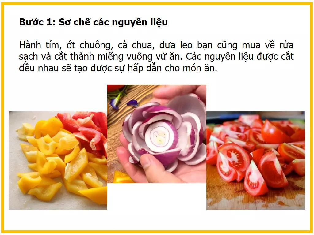 Công thức làm đậu hũ xào chua ngọt với hành tím, cà chua và ớt chuông