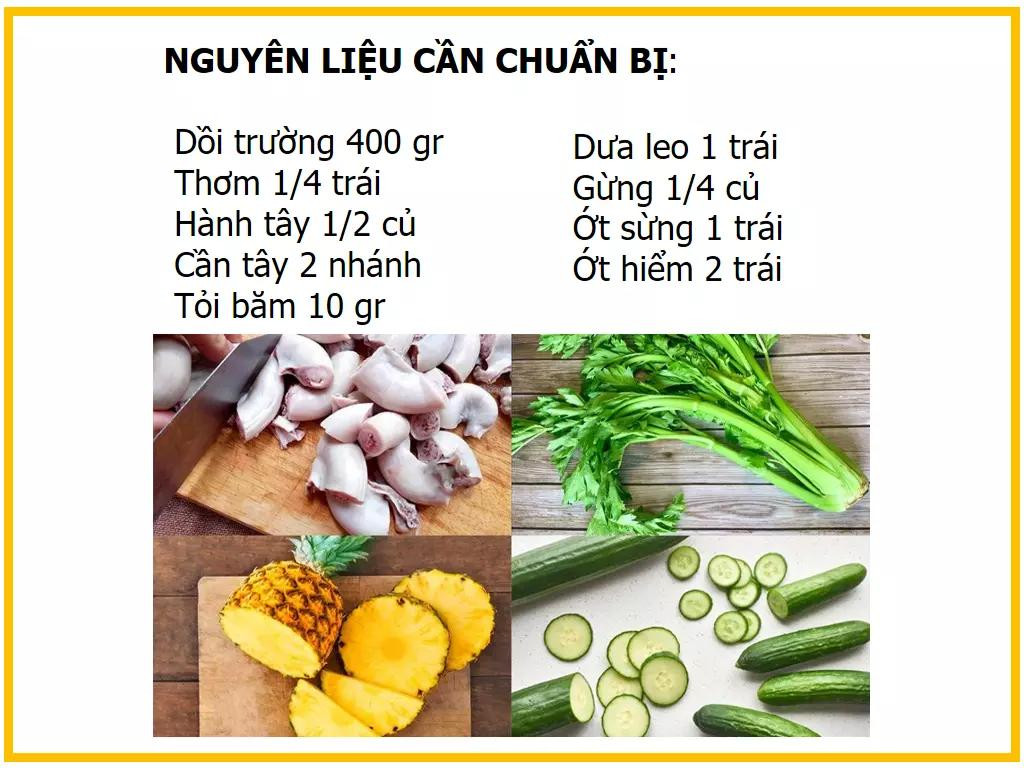 Công thức làm dồi trường xào chua ngọt