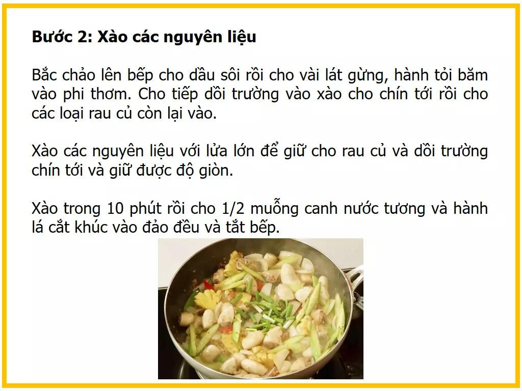 Công thức làm dồi trường xào chua ngọt