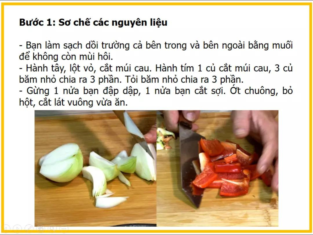 Công thức làm dồi trường xào sa tế cay thơm
