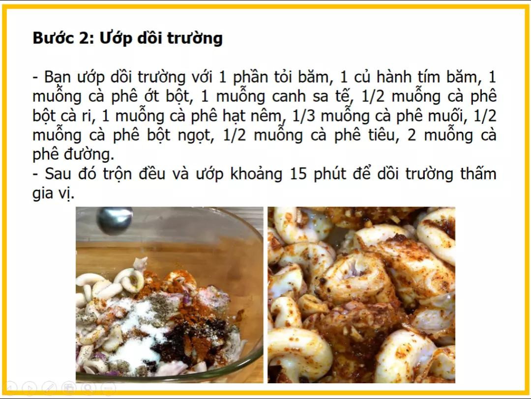 Công thức làm dồi trường xào sa tế cay thơm