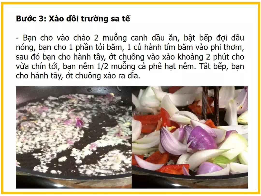 Công thức làm dồi trường xào sa tế cay thơm