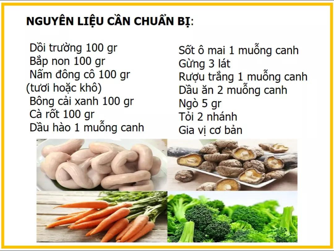 Công thức làm dồi trường xào thập cẩm
