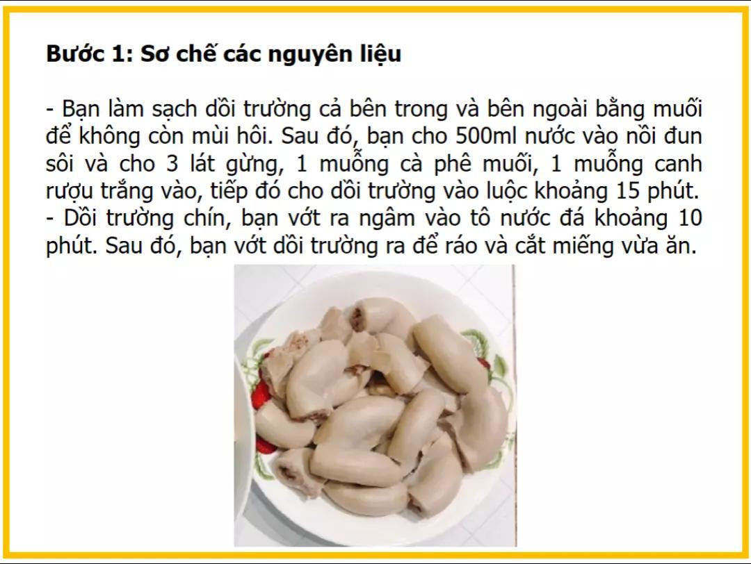 Công thức làm dồi trường xào thập cẩm