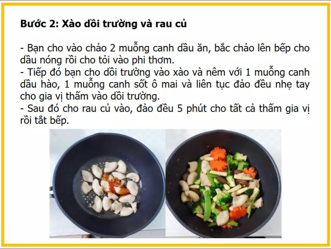 Công thức làm dồi trường xào thập cẩm