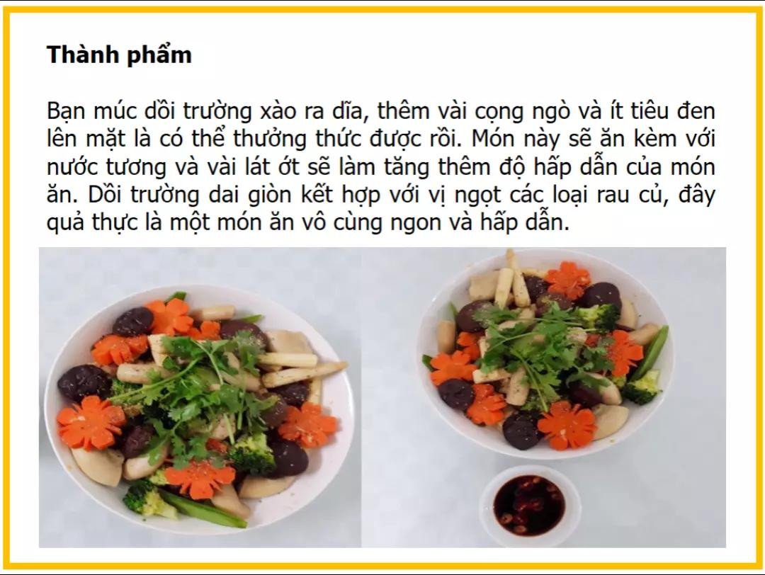 Công thức làm dồi trường xào thập cẩm