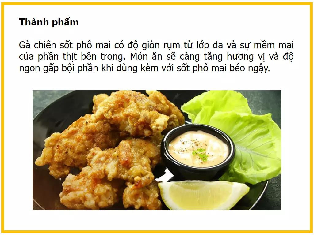 Công thức làm Gà chiên sốt phô mai giòn ngon, cách chế biến gà rán sốt phô mai béo ngậy