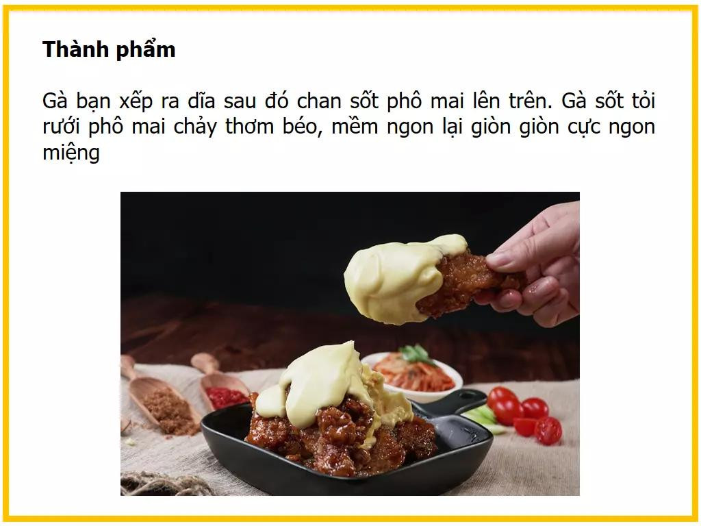 Công thức làm Gà sốt tỏi rưới phô mai chảy giòn ngon